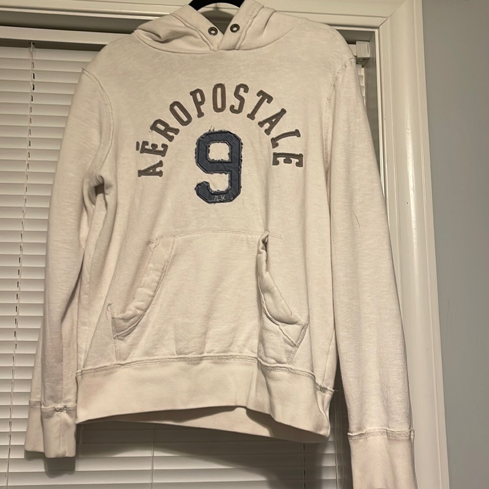 Aeropostale White Hoodie Mens Medium